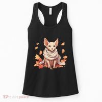 Cute Sphynx Cat Autumn Hairless Adorable Sphynx Cat Lover Women's Tank Top thumb 0