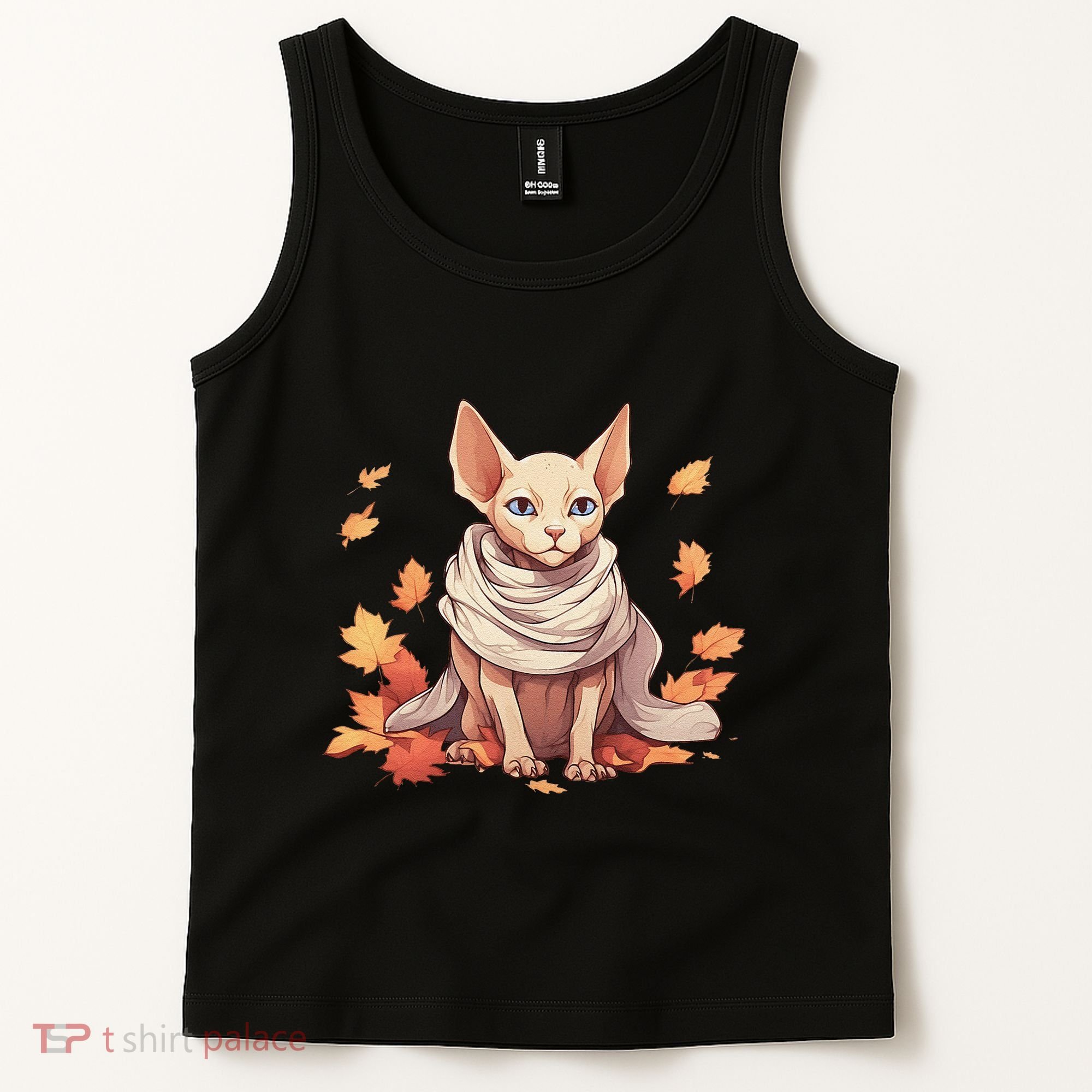 Cute Sphynx Cat Autumn Hairless Adorable Sphynx Cat Lover Tank Top