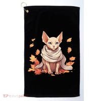 Cute Sphynx Cat Autumn Hairless Adorable Sphynx Cat Lover Golf Towel thumb 0