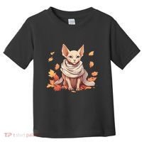 Cute Sphynx Cat Autumn Hairless Adorable Sphynx Cat Lover Toddler T-Shirt thumb 0