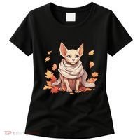 Cute Sphynx Cat Autumn Hairless Adorable Sphynx Cat Lover Women's T-Shirt thumb 0