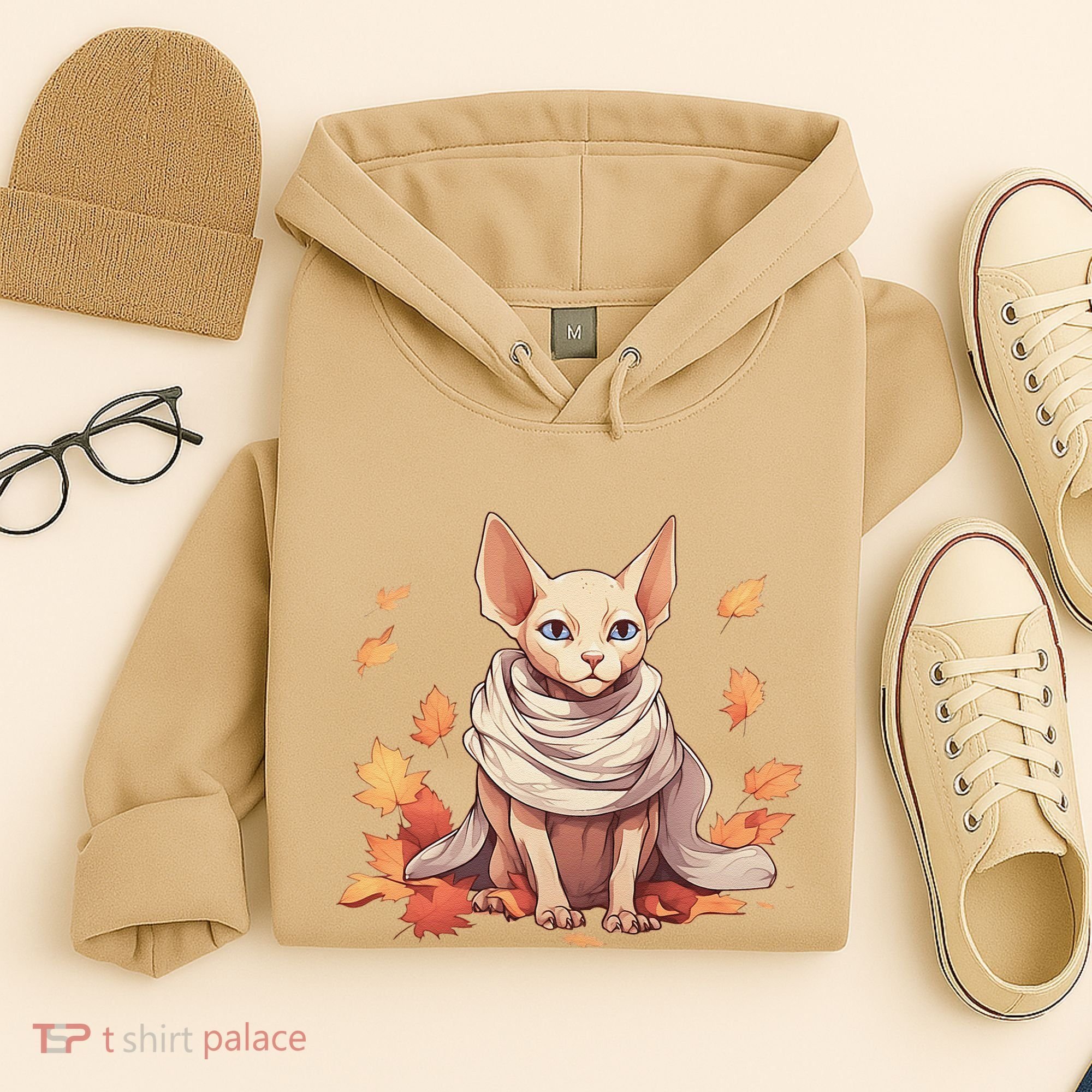 Cute Sphynx Cat Autumn Hairless Adorable Sphynx Cat Lover Hoodie