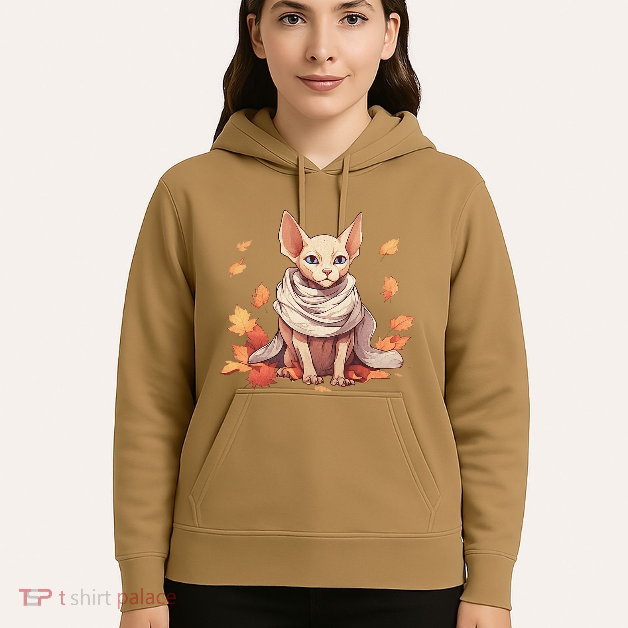 Cute Sphynx Cat Autumn Hairless Adorable Sphynx Cat Lover Hoodie