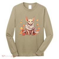 Cute Sphynx Cat Autumn Hairless Adorable Sphynx Cat Lover Long Sleeve Shirt thumb 0