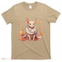 Cute Sphynx Cat Autumn Hairless Adorable Sphynx Cat Lover T-Shirt thumb 0