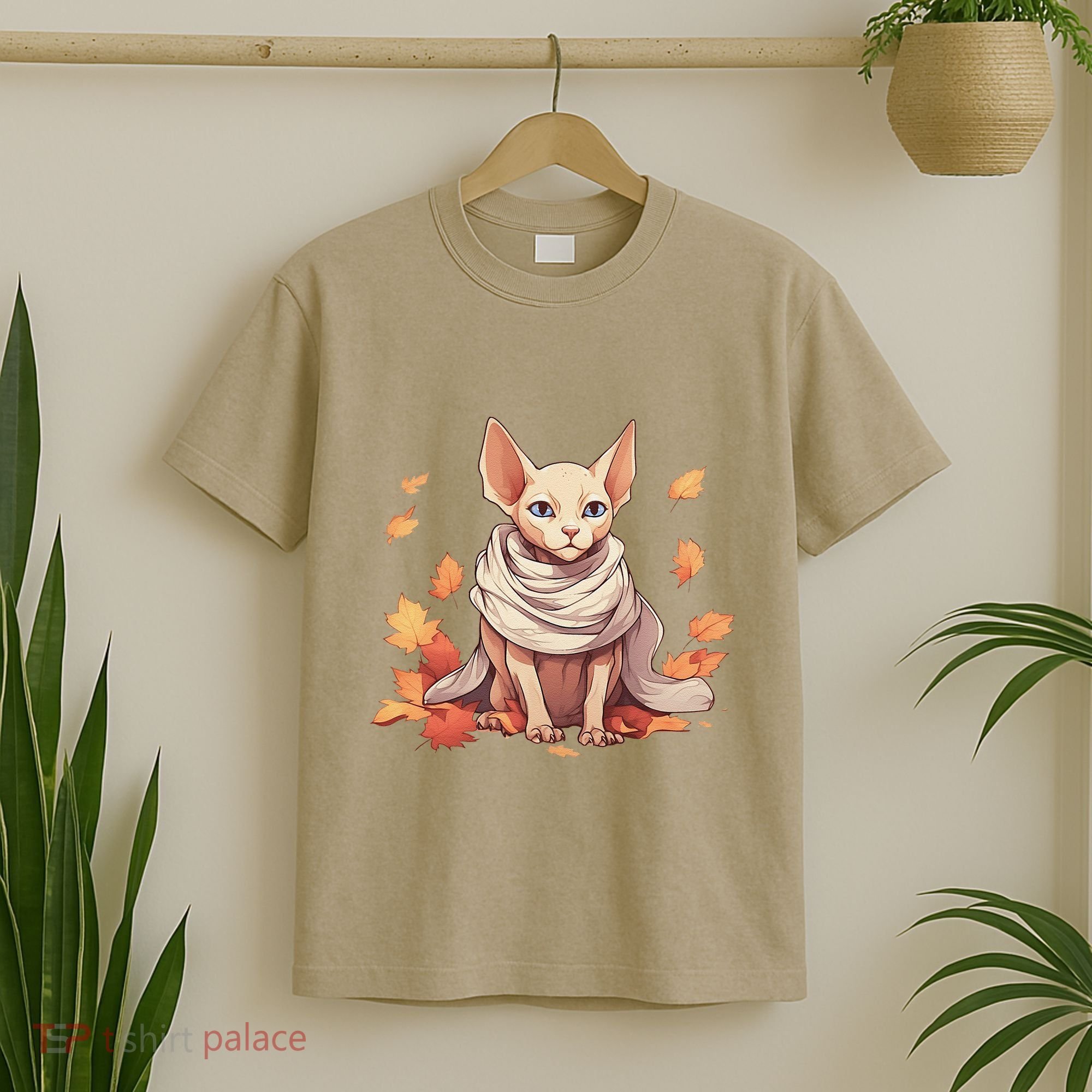 Cute Sphynx Cat Autumn Hairless Adorable Sphynx Cat Lover T-Shirt