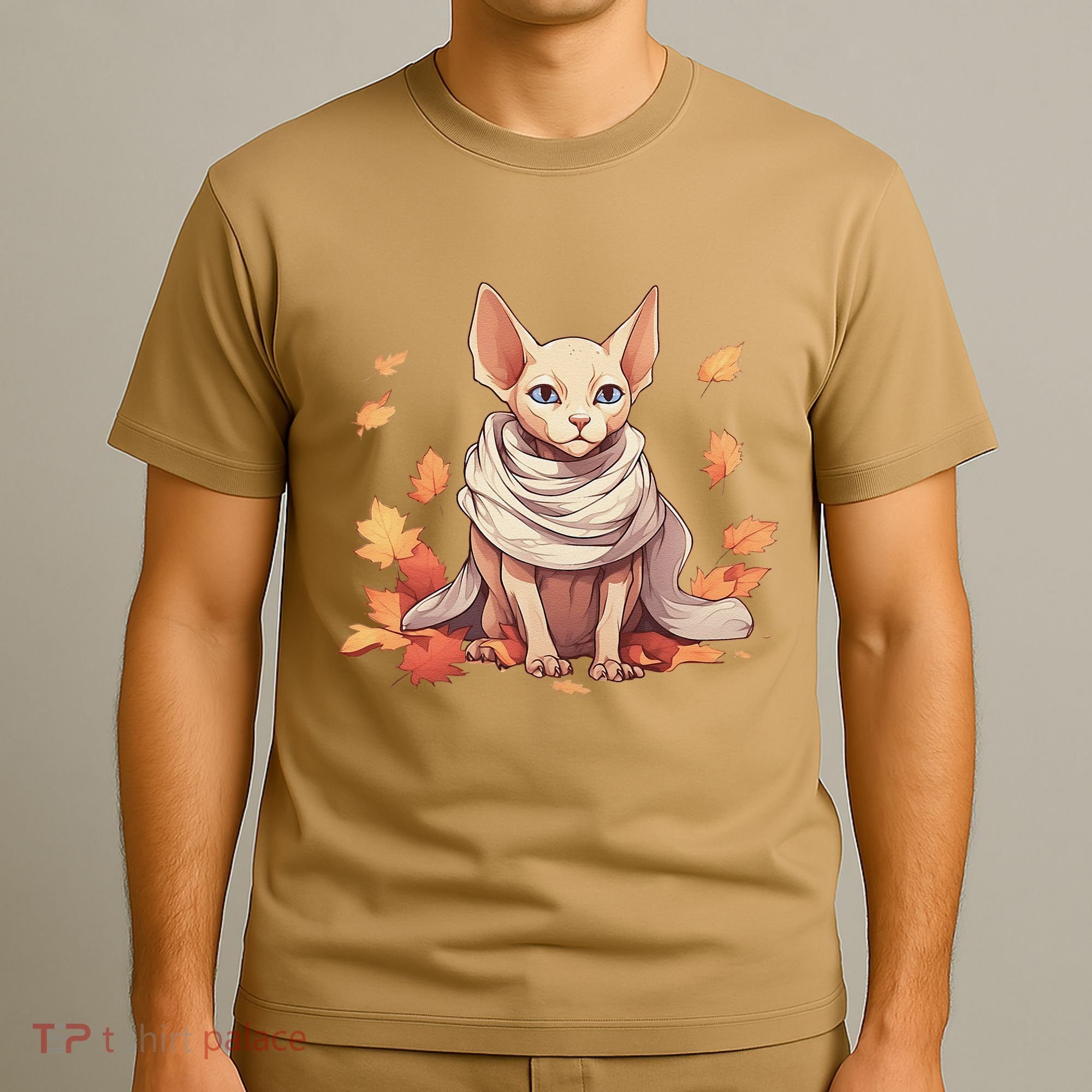 Cute Sphynx Cat Autumn Hairless Adorable Sphynx Cat Lover T-Shirt