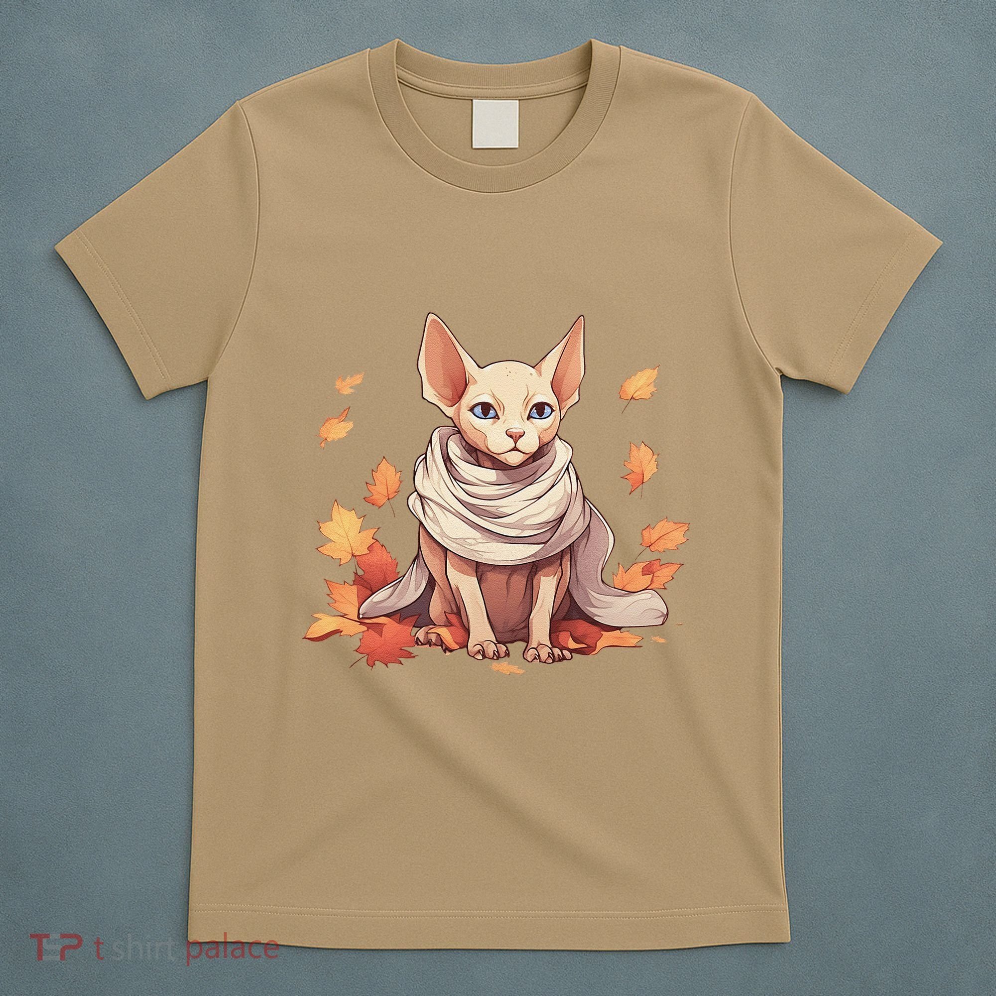 Cute Sphynx Cat Autumn Hairless Adorable Sphynx Cat Lover T-Shirt