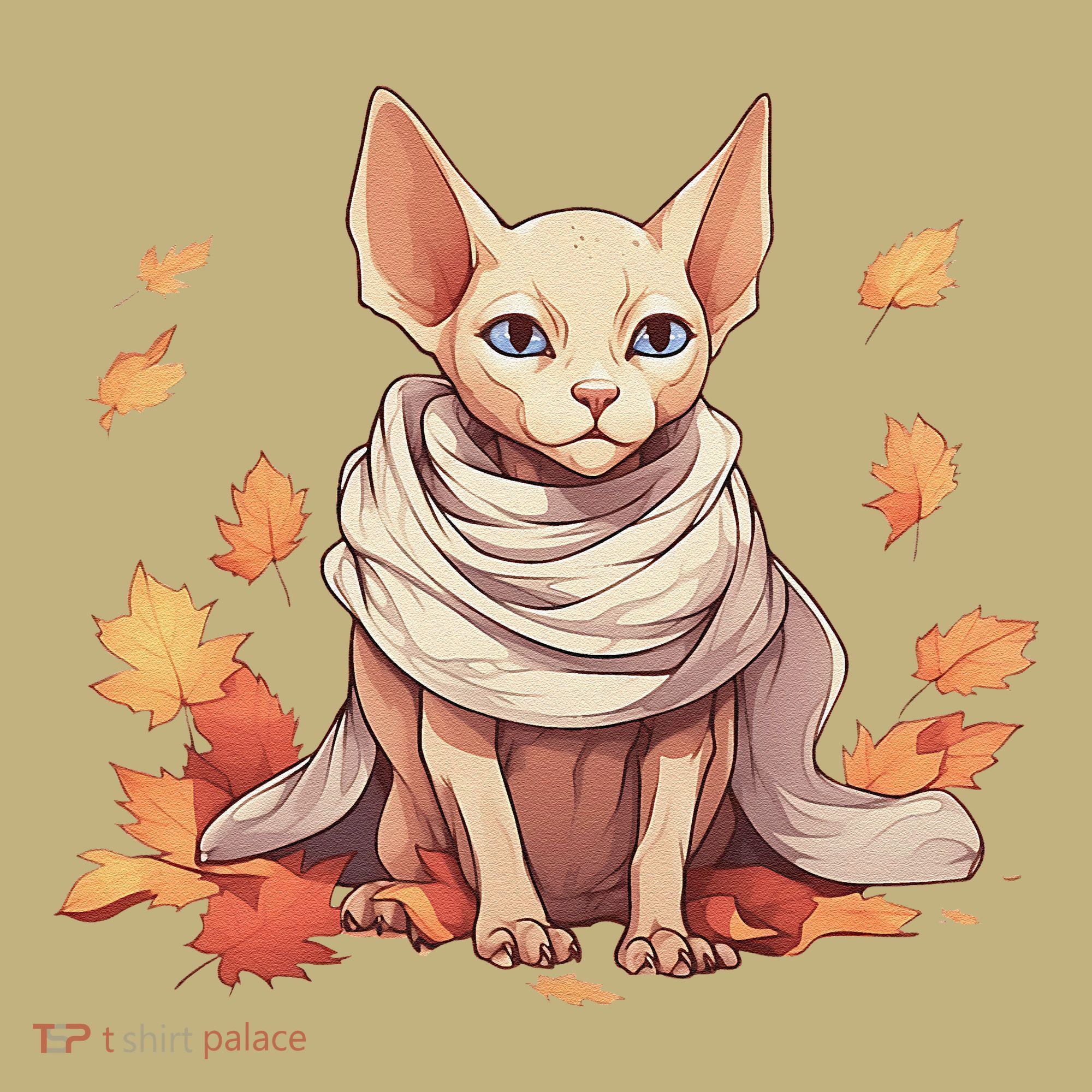 Cute Sphynx Cat Autumn Hairless Adorable Sphynx Cat Lover Mousepad