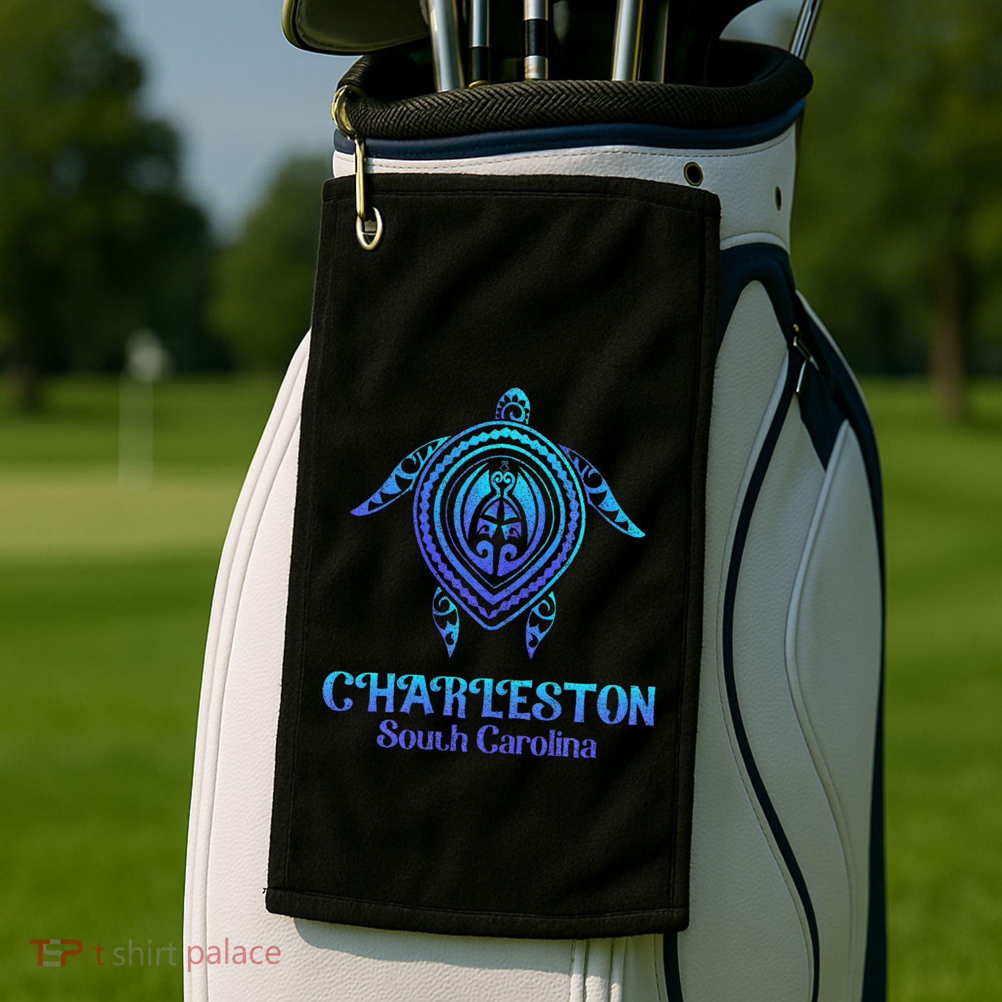 Charleston South Carolina Beach Charleston Sc Sea Turtle Golf Towel