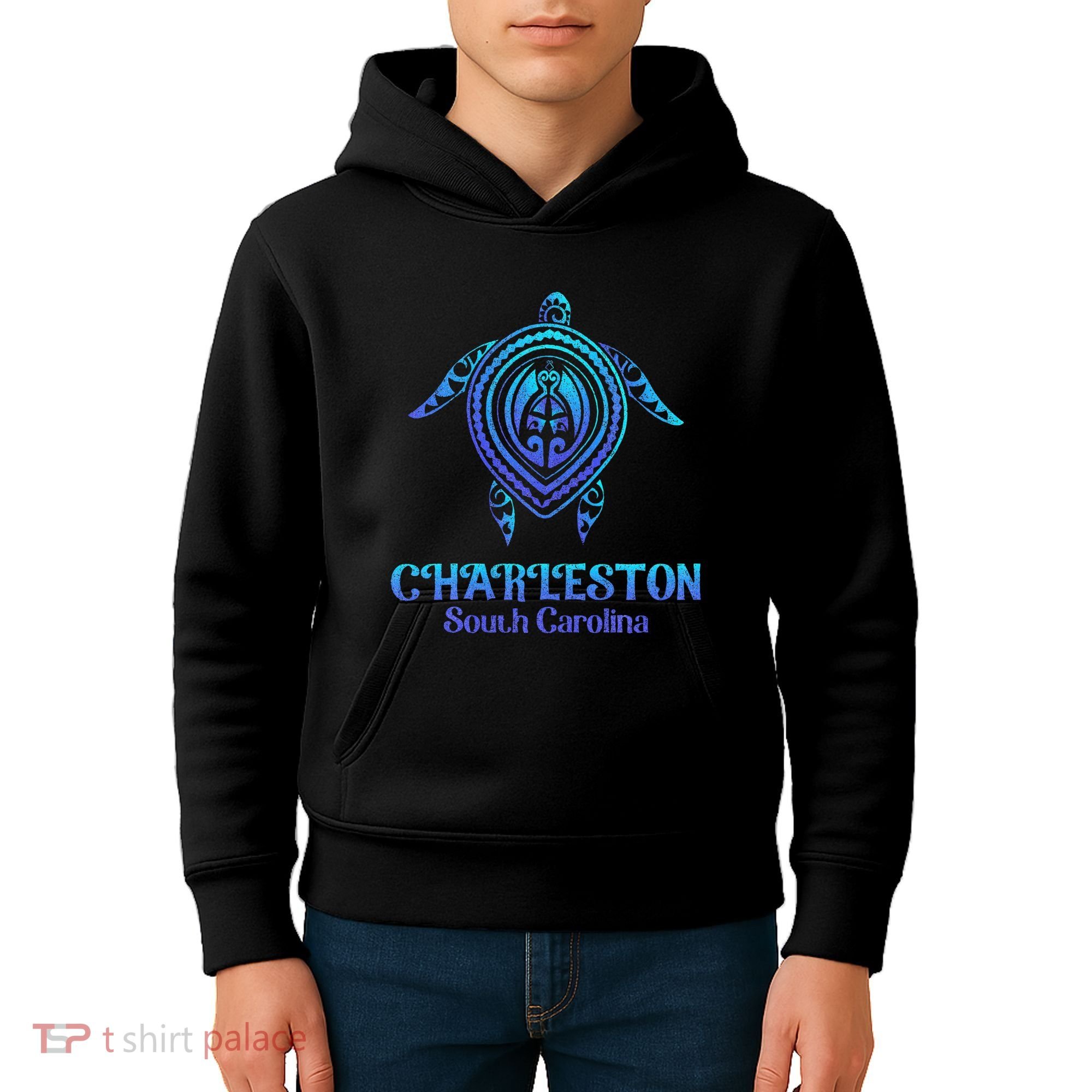 Charleston South Carolina Beach Charleston Sc Sea Turtle Kids Hoodie