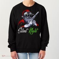Christmas Santa Claus Guns Silent Night Santa Women's Sweatshirt thumb 0