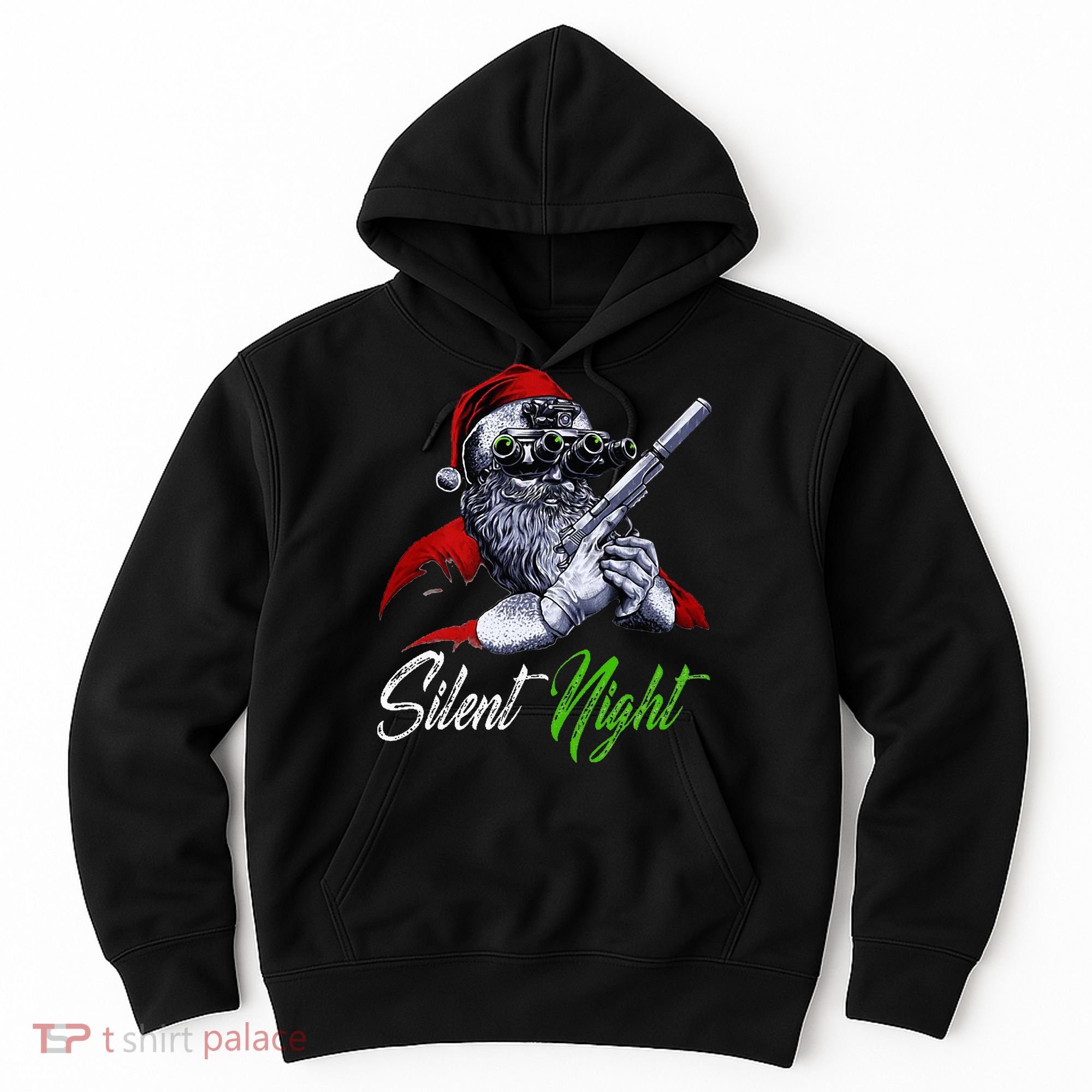 Christmas Santa Claus Guns Silent Night Santa Hoodie