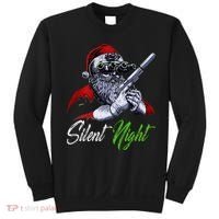 Christmas Santa Claus Guns Silent Night Santa Sweatshirt thumb 0