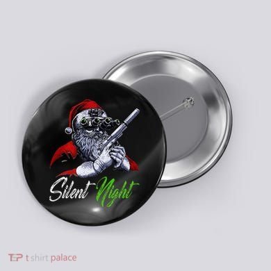 Christmas Santa Claus Guns Silent Night Santa Button