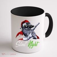 Christmas Santa Claus Guns Silent Night Santa Coffee Mug thumb 1