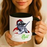Christmas Santa Claus Guns Silent Night Santa Coffee Mug thumb 3