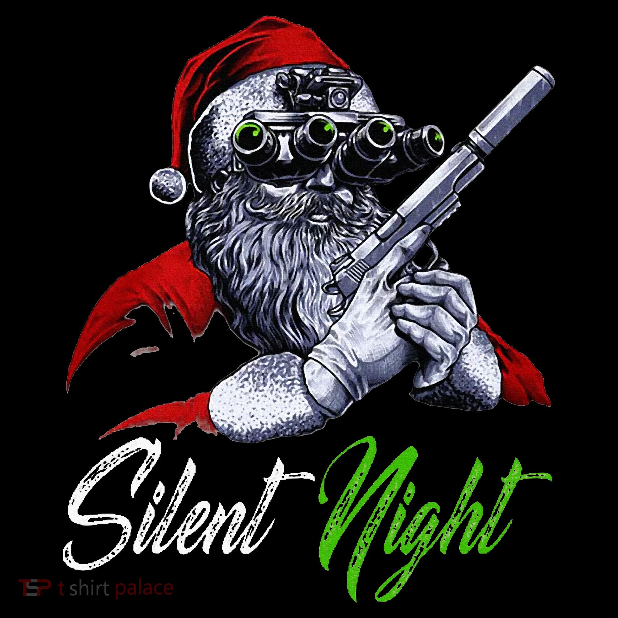 Christmas Santa Claus Guns Silent Night Santa Coffee Mug