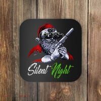 Christmas Santa Claus Guns Silent Night Santa Coaster thumb 0