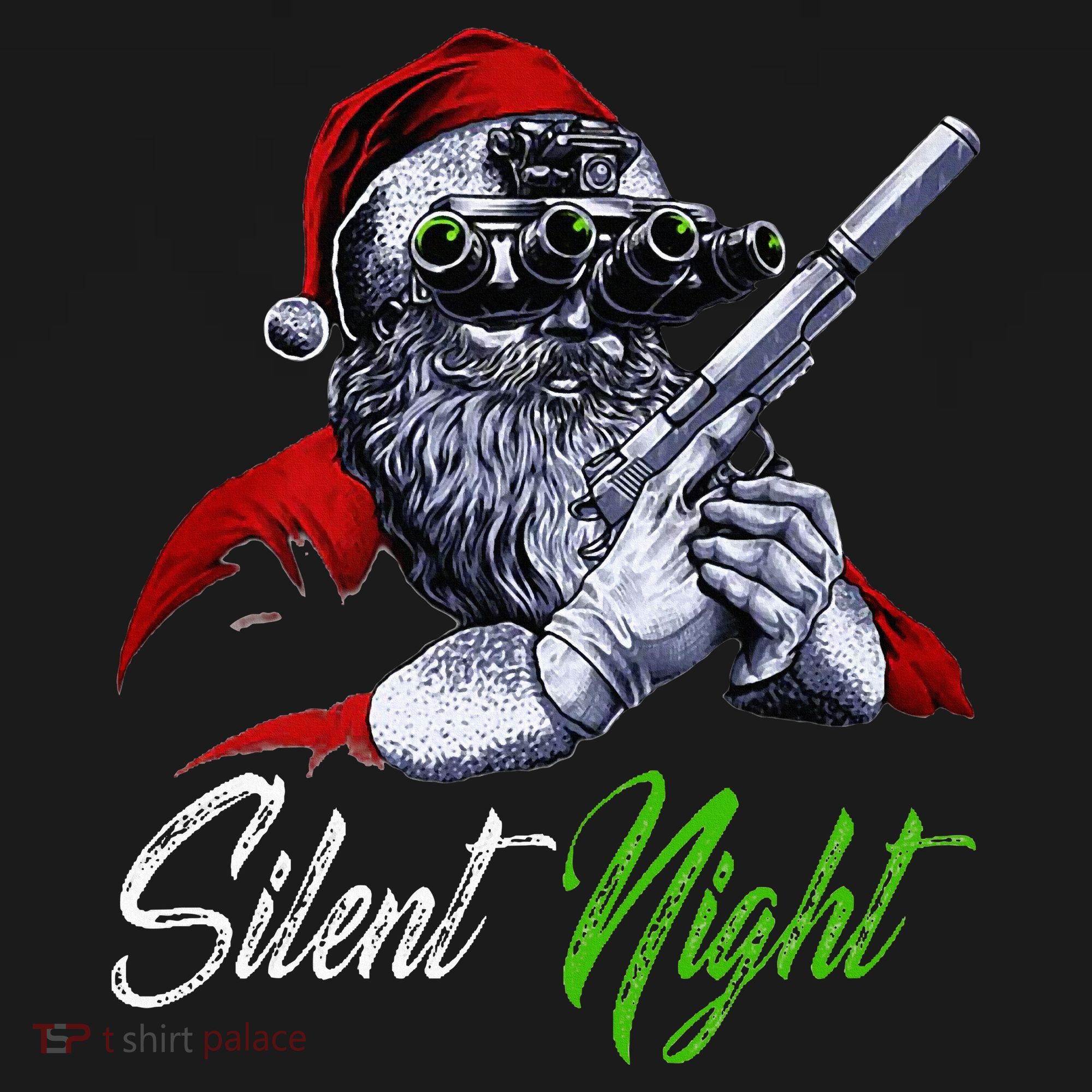 Christmas Santa Claus Guns Silent Night Santa Women's Hoodie