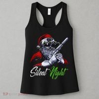 Christmas Santa Claus Guns Silent Night Santa Women's Tank Top thumb 3