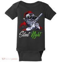 Christmas Santa Claus Guns Silent Night Santa Baby Bodysuit thumb 0