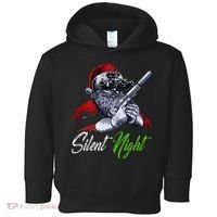 Christmas Santa Claus Guns Silent Night Santa Toddler Hoodie thumb 0