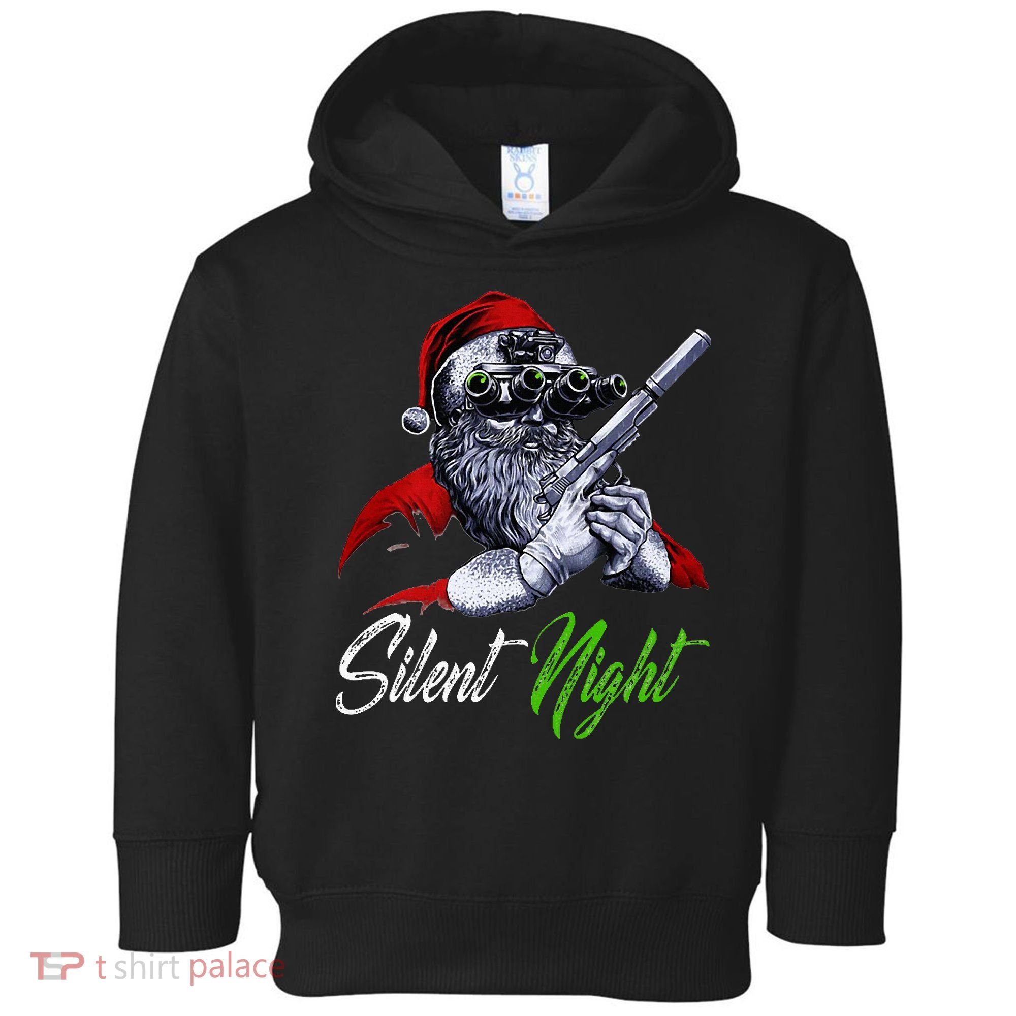 Christmas Santa Claus Guns Silent Night Santa Toddler Hoodie