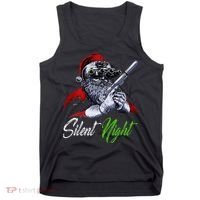 Christmas Santa Claus Guns Silent Night Santa Tank Top thumb 0