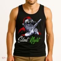 Christmas Santa Claus Guns Silent Night Santa Tank Top thumb 3
