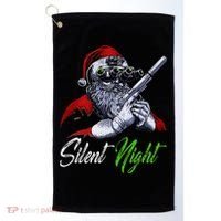 Christmas Santa Claus Guns Silent Night Santa Golf Towel thumb 0