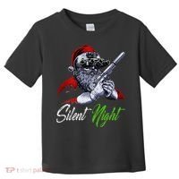 Christmas Santa Claus Guns Silent Night Santa Toddler T-Shirt thumb 0