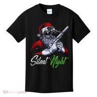 Christmas Santa Claus Guns Silent Night Santa Kids T-Shirt thumb 0
