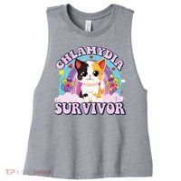 Chlamydia Survivor Cat Meme Funny Women's Racerback Cropped Tank thumb 0