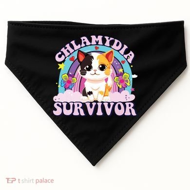 Chlamydia Survivor Cat Meme Funny USA-Made Doggie Bandana