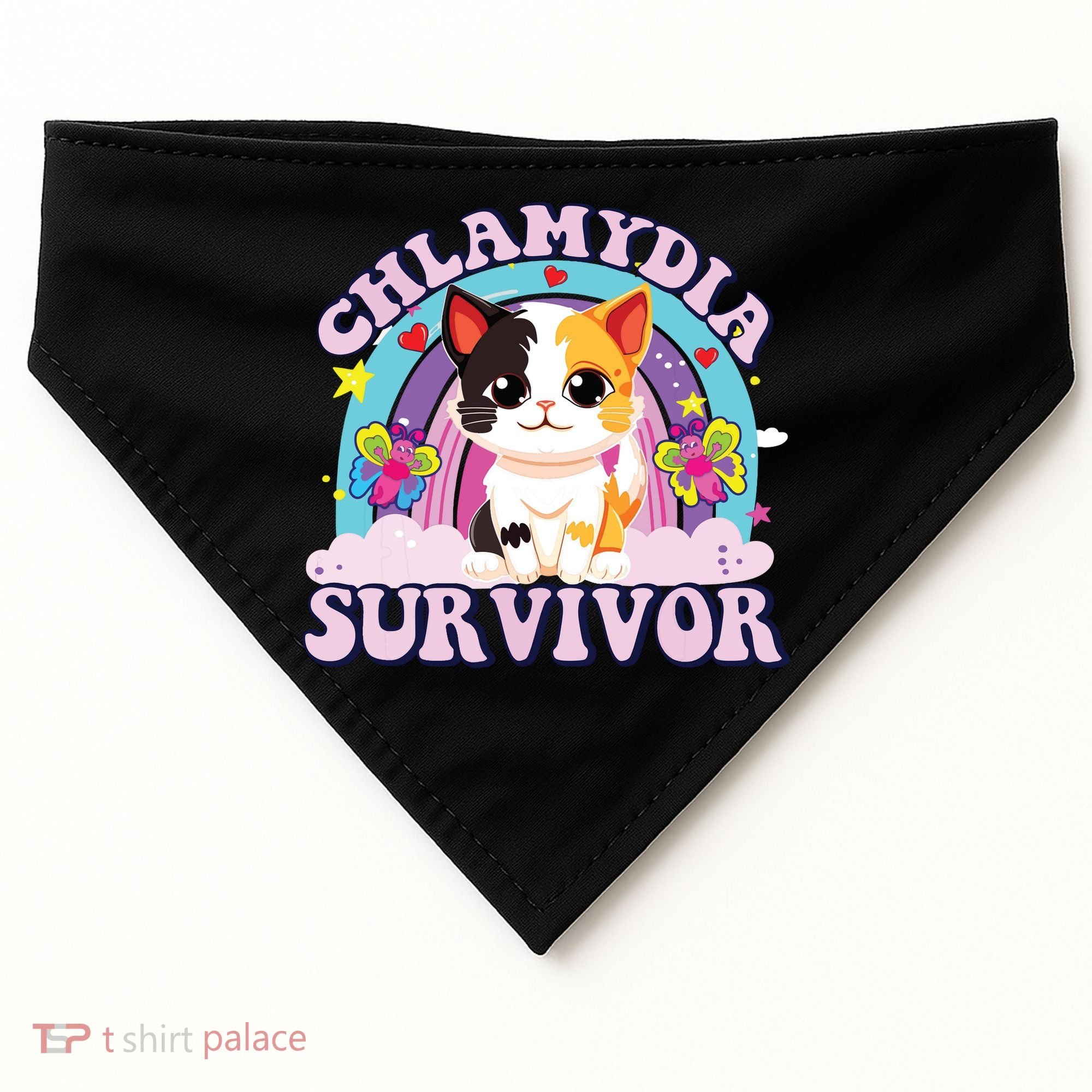 Chlamydia Survivor Cat Meme Funny USA-Made Doggie Bandana