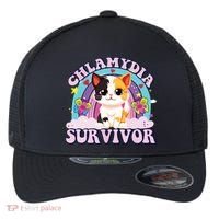 Chlamydia Survivor Cat Meme Funny Flexfit Unipanel Trucker Cap thumb 0