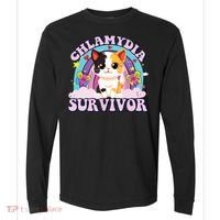 Chlamydia Survivor Cat Meme Funny Comfort Colors Heavyweight Long Sleeve T-Shirt thumb 0
