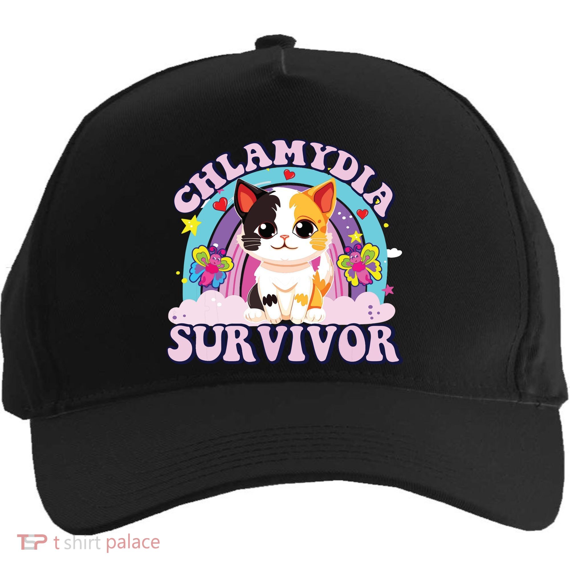 Chlamydia Survivor Cat Meme Funny Five-Panel Snapback Cap