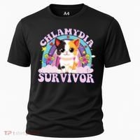 Chlamydia Survivor Cat Meme Funny Cooling Performance Crew T-Shirt thumb 0