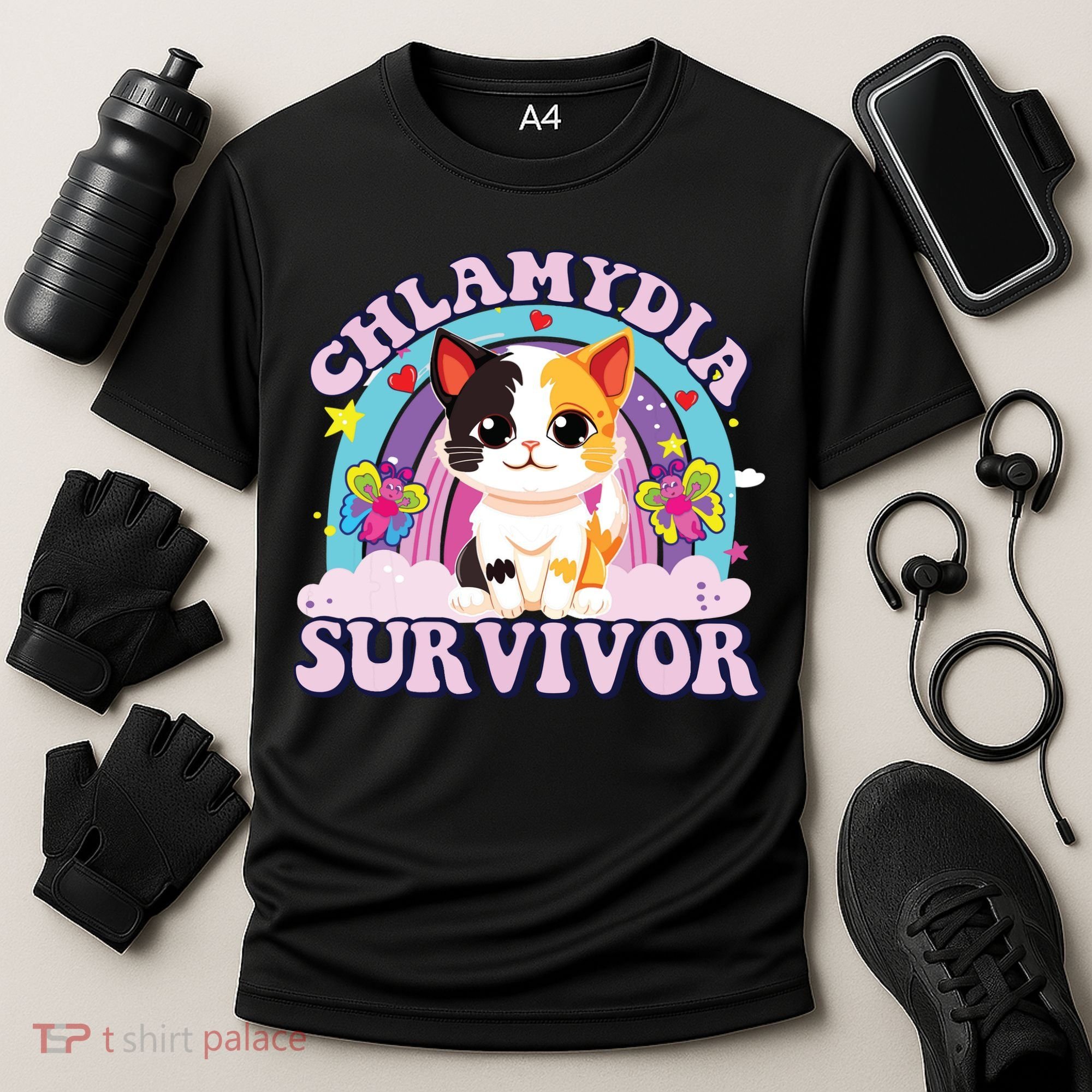 Chlamydia Survivor Cat Meme Funny Cooling Performance Crew T-Shirt