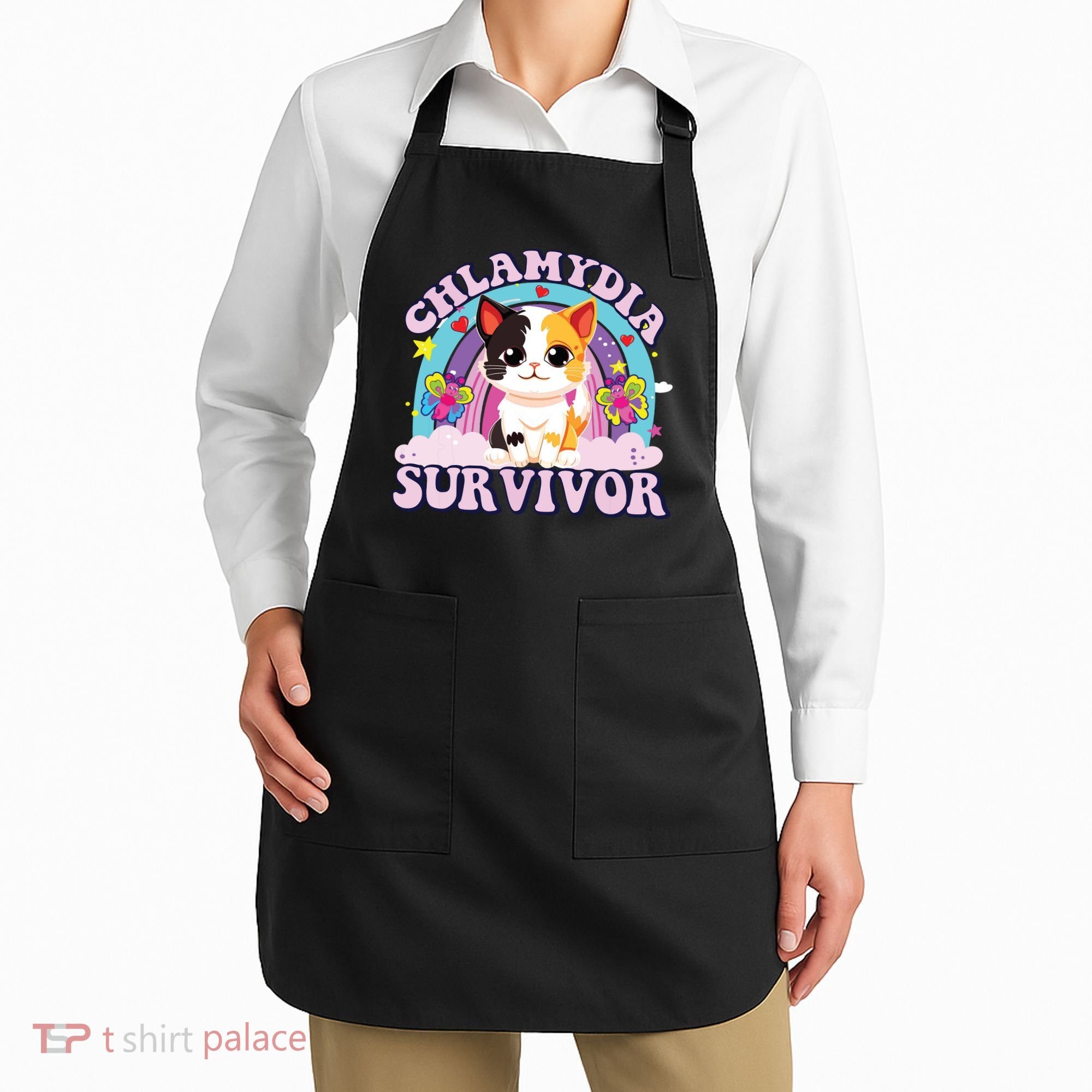 Chlamydia Survivor Cat Meme Funny Apron