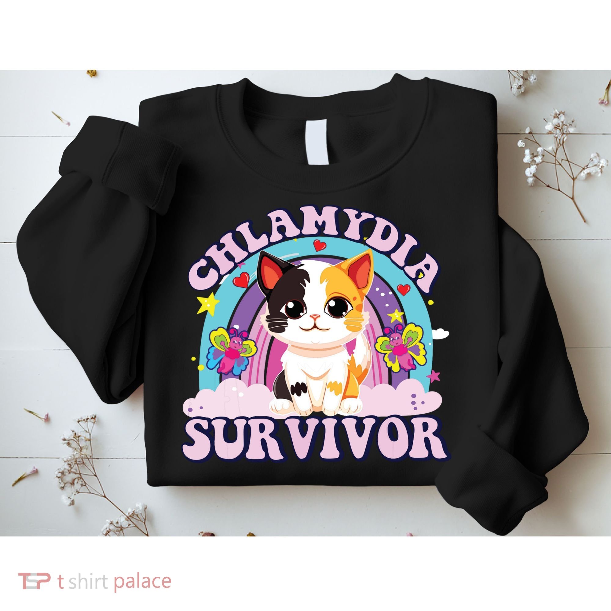 Chlamydia Survivor Cat Meme Funny Sweatshirt