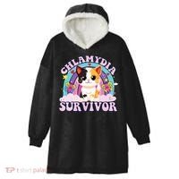 Chlamydia Survivor Cat Meme Funny Hooded Wearable Blanket thumb 0