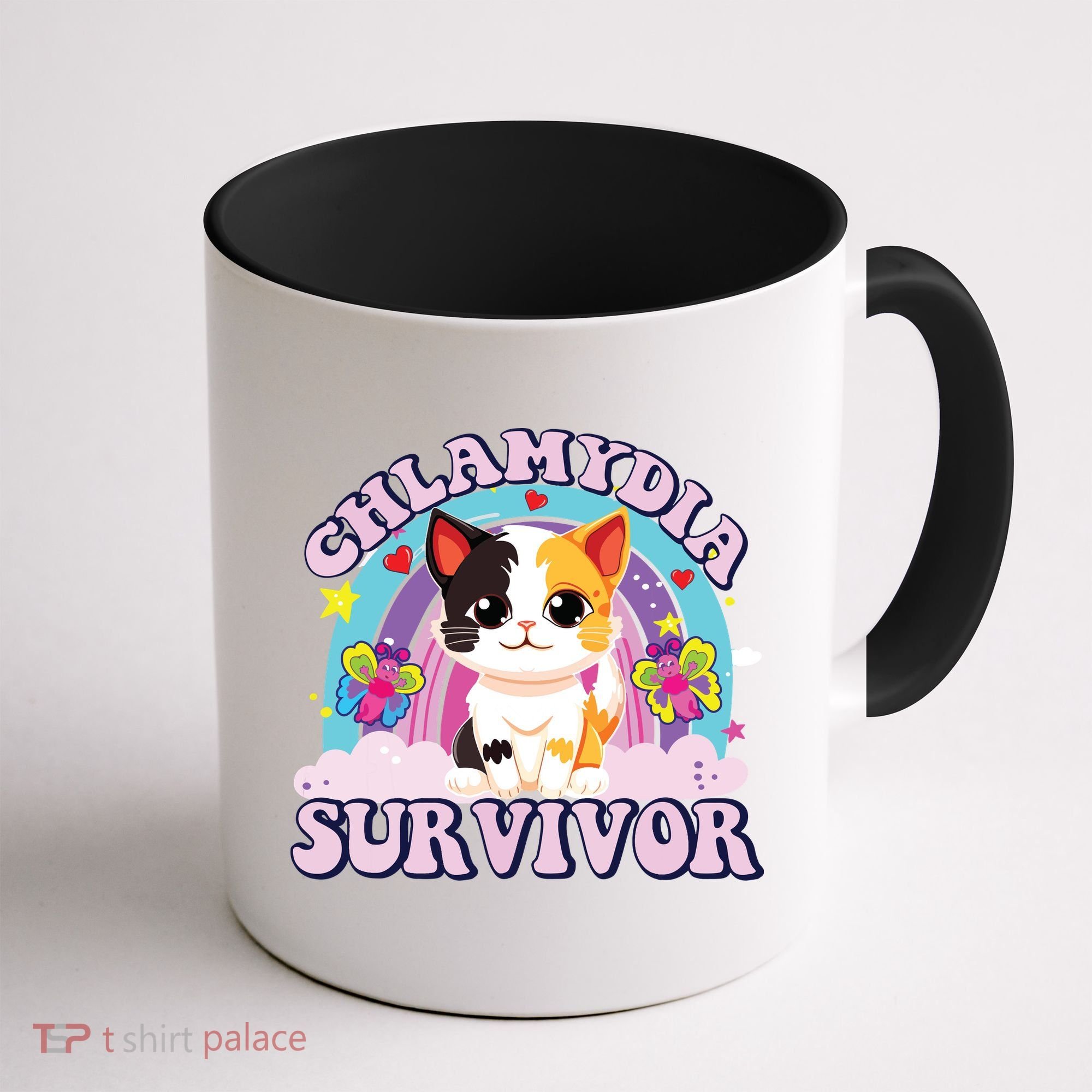 Chlamydia Survivor Cat Meme Funny Coffee Mug