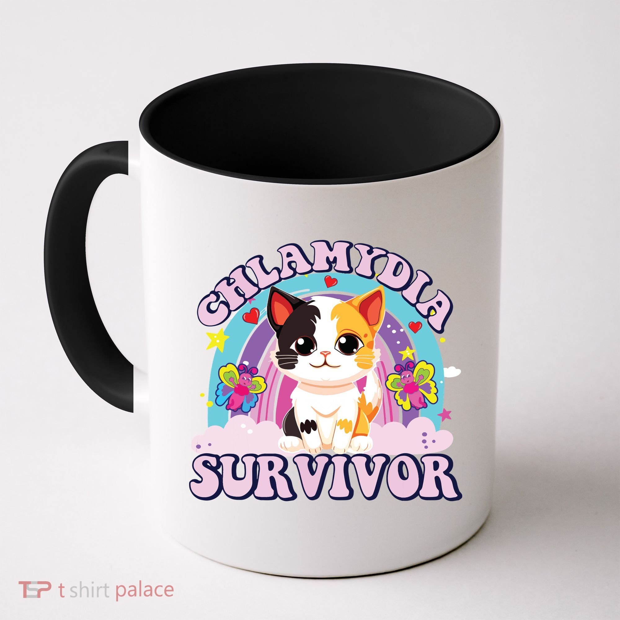 Chlamydia Survivor Cat Meme Funny Coffee Mug