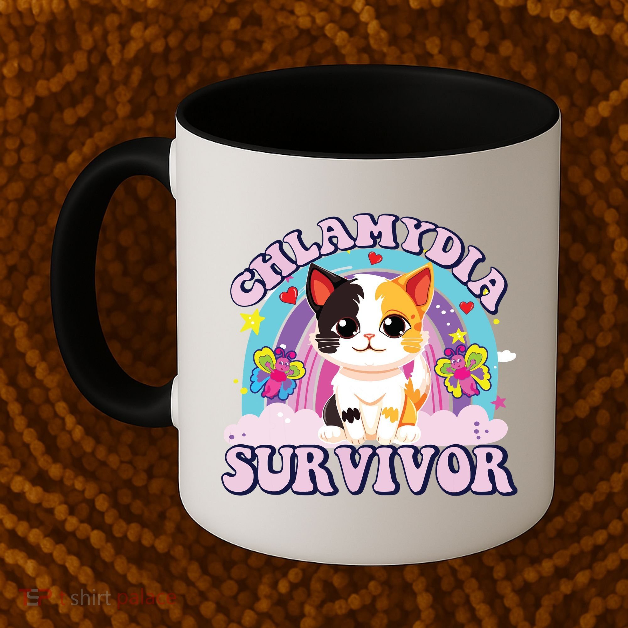 Chlamydia Survivor Cat Meme Funny Coffee Mug