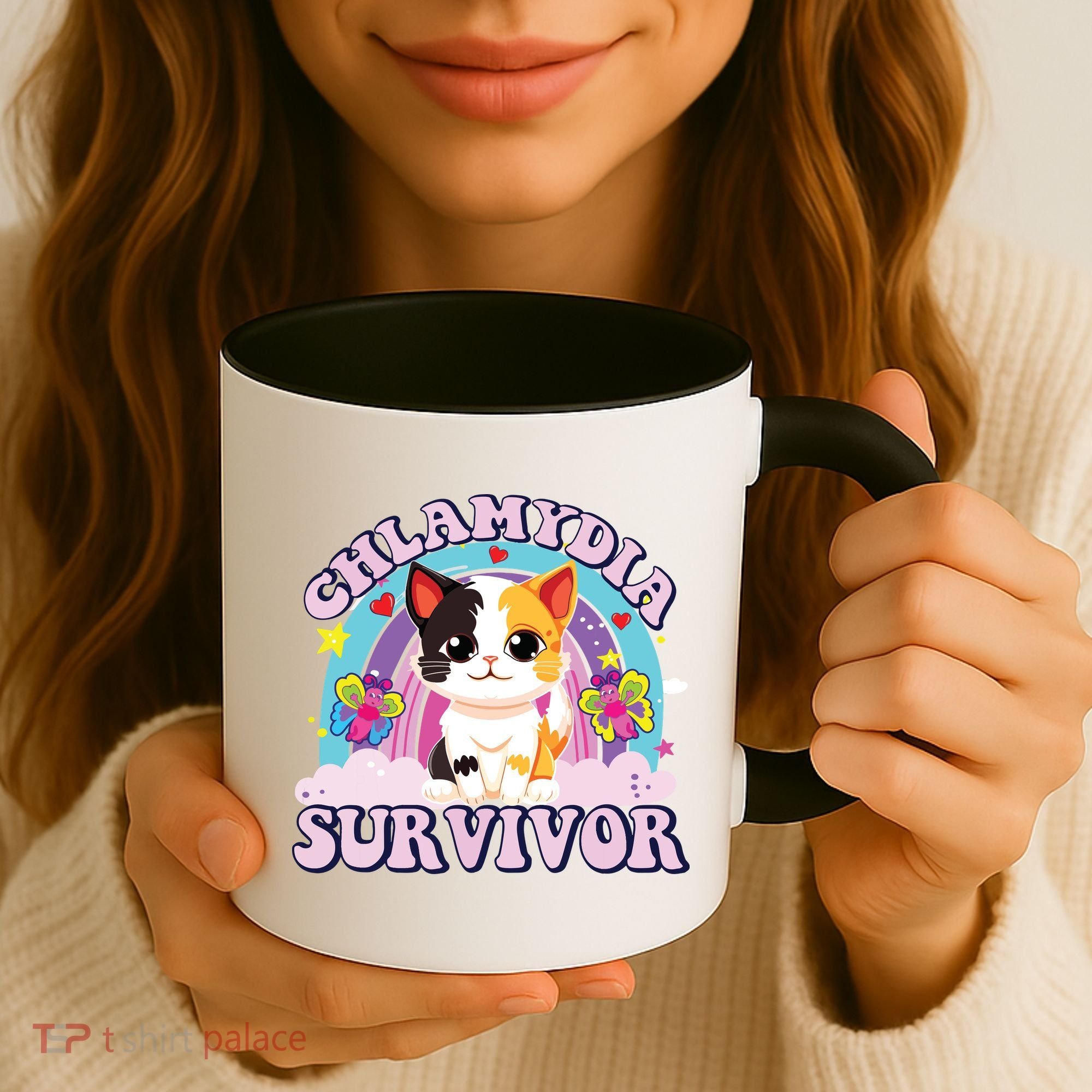 Chlamydia Survivor Cat Meme Funny Coffee Mug