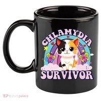 Chlamydia Survivor Cat Meme Funny 11oz C Handle Ceramic Mug thumb 2