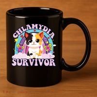Chlamydia Survivor Cat Meme Funny 11oz C Handle Ceramic Mug thumb 3